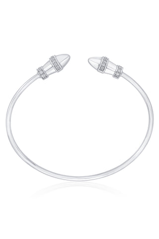 Nipura 925 Sterling Silver Zircon Kada Bangle