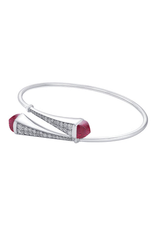 Nipura 925 Sterling Silver Cleo Zircon Pink Bangle