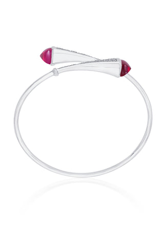 Nipura 925 Sterling Silver Cleo Zircon Pink Bangle