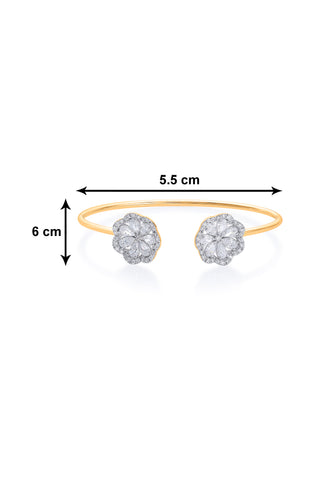 Nipura 925 Sterling Silver Floral Bloom Bangle- Golden