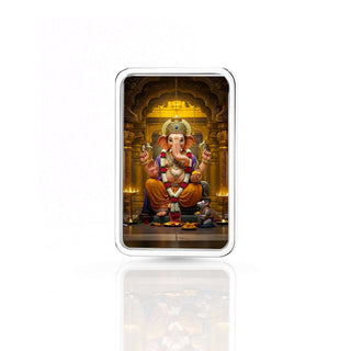 20g Lord Ganesha Acrylic Painted 999 Purity Silver Bar