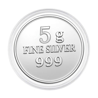 5g Flower Embossed 999 Pure Silver Coin, Round Shape | Nipura gift pack