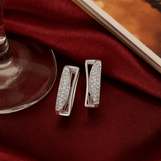 Lustre Arc 925 Sterling Silver CZ Huggie Earrings