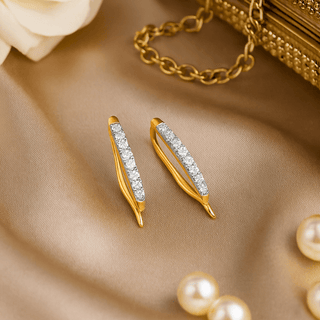 Elegant CZ Hoop 925 Sterling Silver Earrings