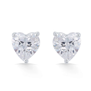 Gold Plated Zircon Heart Classic 925 Sterling Silver Earrings