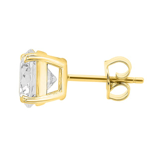Gold Plated 925 Sterling Silver Solitaire Earrings