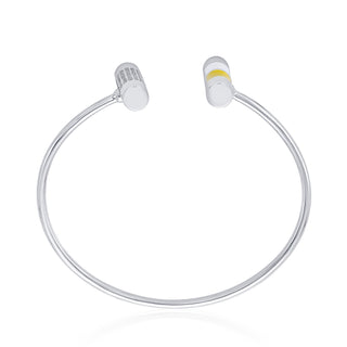 Nipura 925 Sterling Silver Bar Yellow Enamel Bangle