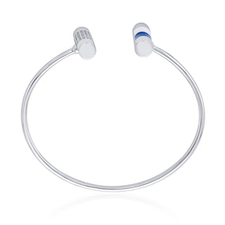 Nipura 925 Sterling Silver Bar Blue Enamel Bangle