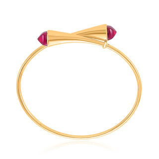 Nipura 925 Sterling Silver Cleo Pink Bangle- Golden