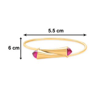 Nipura 925 Sterling Silver Cleo Pink Bangle- Golden