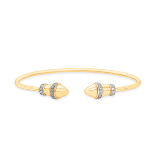 Nipura 925 Sterling Silver Zircon Kada Bangle - Golden