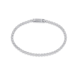 Tennis 925 Sterling Silver Bracelet studded with Cubic Zircon Stones