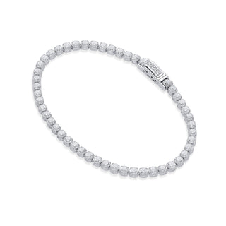 Tennis 925 Sterling Silver Bracelet studded with Cubic Zircon Stones