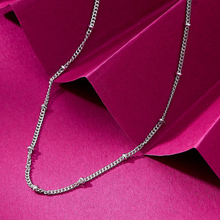 Stylish Flexible Box Design 925 Sterling Silver Chain with Silver Balls