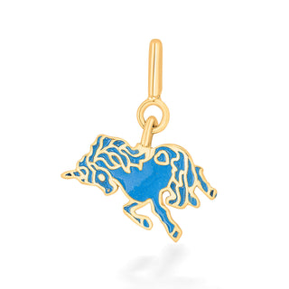 Blue Unicorn Charm 925 Sterling Silver Pendant(without chain)