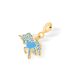 Blue Unicorn Charm 925 Sterling Silver Pendant(without chain)