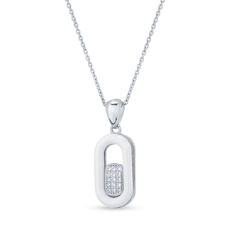 Geometric Zircon 925 Sterling Silver Pendant Set