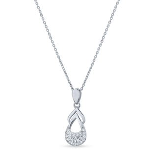 Graceful Teardrop Zircon 925 Sterling  Silver Pendant Set