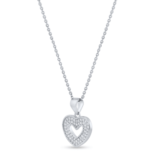 Heart Zircon 925 Sterling Silver Pendant Set