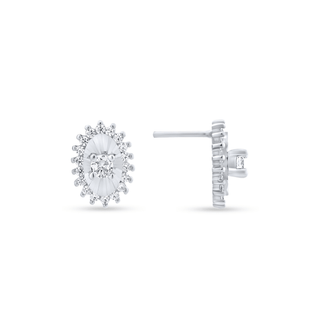 Radiant Bloom 925 Sterling  Silver Zircon Pendant Set