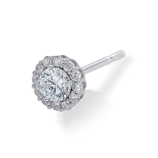 Zircon 925 Sterling Silver Halo Stud Earrings