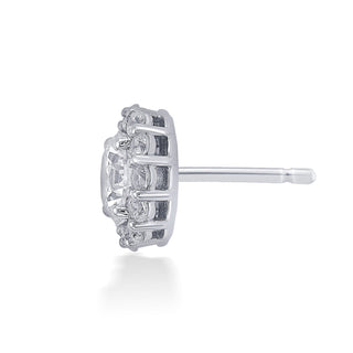 Zircon 925 Sterling Silver Halo Stud Earrings