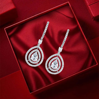 Radiant Crystal 925 Sterling Silver Drop Earrings