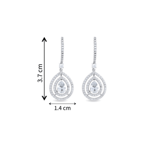 Radiant Crystal 925 Sterling Silver Drop Earrings