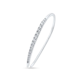 Elegant Tapered Hoop Earrings in 925 Sterling Silver with CZ Stones