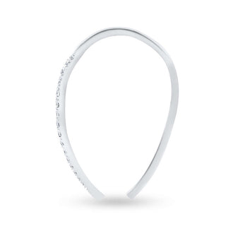 Elegant Tapered Hoop Earrings in 925 Sterling Silver with CZ Stones