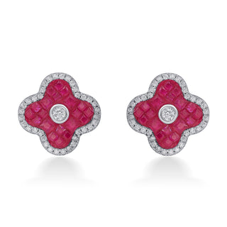 Nipura 925 Sterling Silver Pink Cornus Zircon Earrings