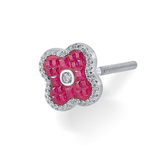 Nipura 925 Sterling Silver Pink Cornus Zircon Earrings