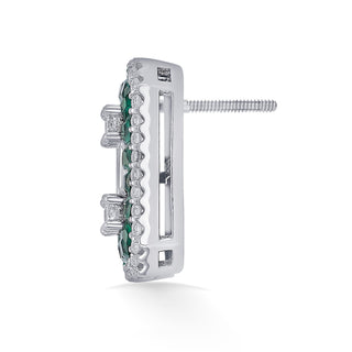 Nipura 925 Silver Green Casper Zircon  Earrings| Sterling silver | Invisible set jewelry|Baguette| 925 silver gemstone studs for women |Fashionable modern earrings |