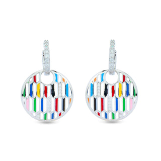 Palette of Style 925 Sterling Silver Enamel Bali Earrings