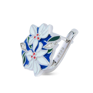 Casablanca 925 Sterling Silver Enamel Bali Earrings