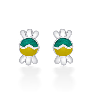 Nipura 925 Sterling Silver Yellow-green Toffee Twinkle Studs for Kids
