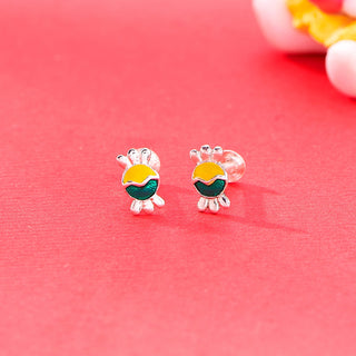 Nipura 925 Sterling Silver Yellow-green Toffee Twinkle Studs for Kids