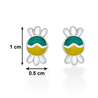 Nipura 925 Sterling Silver Yellow-green Toffee Twinkle Studs for Kids