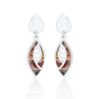 Modern Marquise Shape 925 Sterling Silver Earrings