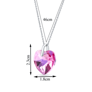 Pink Heart 925 Sterling Silver Earrings with Austrian Crystals | Skin-Friendly, Tarnish-Resistant, Ideal gift for Women, Girl