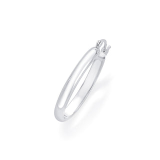 Oval Shaped Small 925 Sterling Silver Hoop Earrings