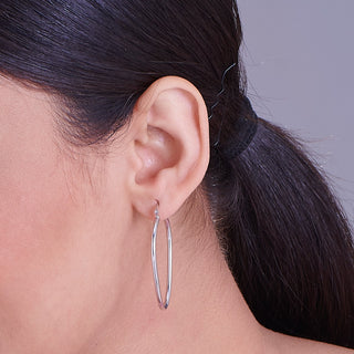 Radial Arc 925 Sterling Silver Hoop Earrings - Small