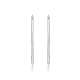 Radial Arc 925 Sterling Silver Hoop Earrings - Medium