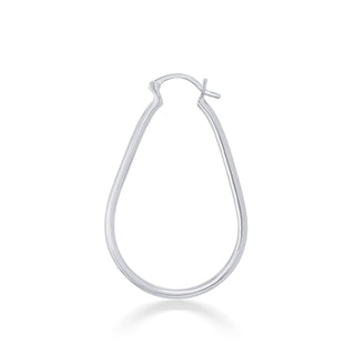 Radial Arc 925 Sterling Silver Hoop Earrings - Medium