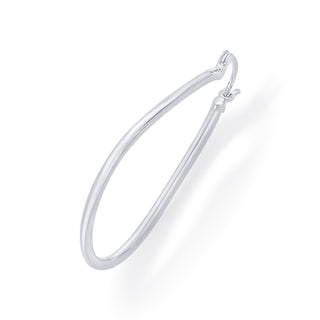 Radial Arc 925 Sterling Silver Hoop Earrings - Medium