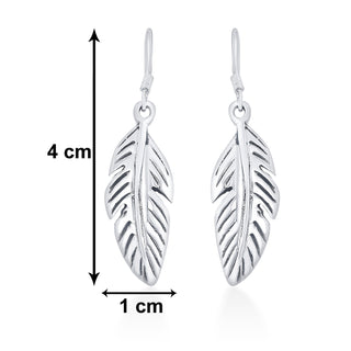 Leaf 925 Sterling Silver Drop Earrings