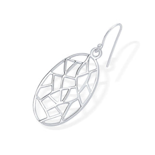 Abstract Oval 925 Sterling Silver Earrings