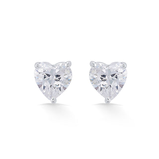 Zircon Heart Classic 925 Sterling Silver Earrings