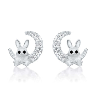 Moonlight Charm 925 Sterling Silver Stud Earrings for Kids