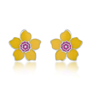 Bloom Charm 925 Sterling Silver Stud Earrings for Kids